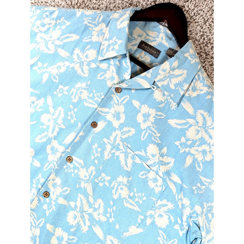 Van Heusen Silk Loop Collar Camp Shirt‎ Men's XL Specialty Floral Print